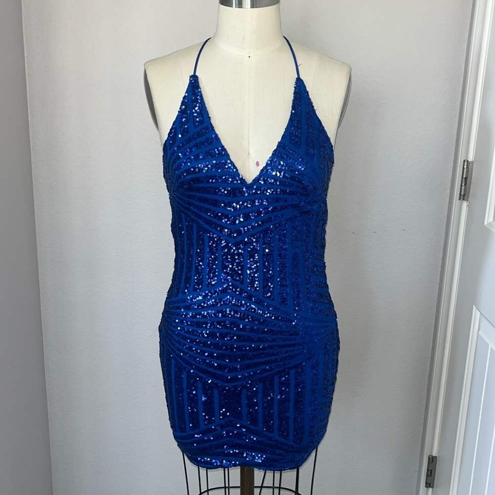 Party dress blue sequins